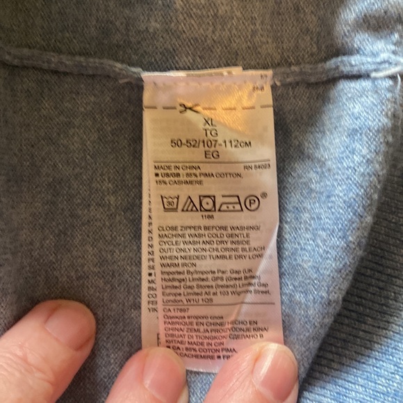 Soft Blue Banana Republic Zip Up Cashmere Blend Sweater - Size XL - Picture 6 of 6